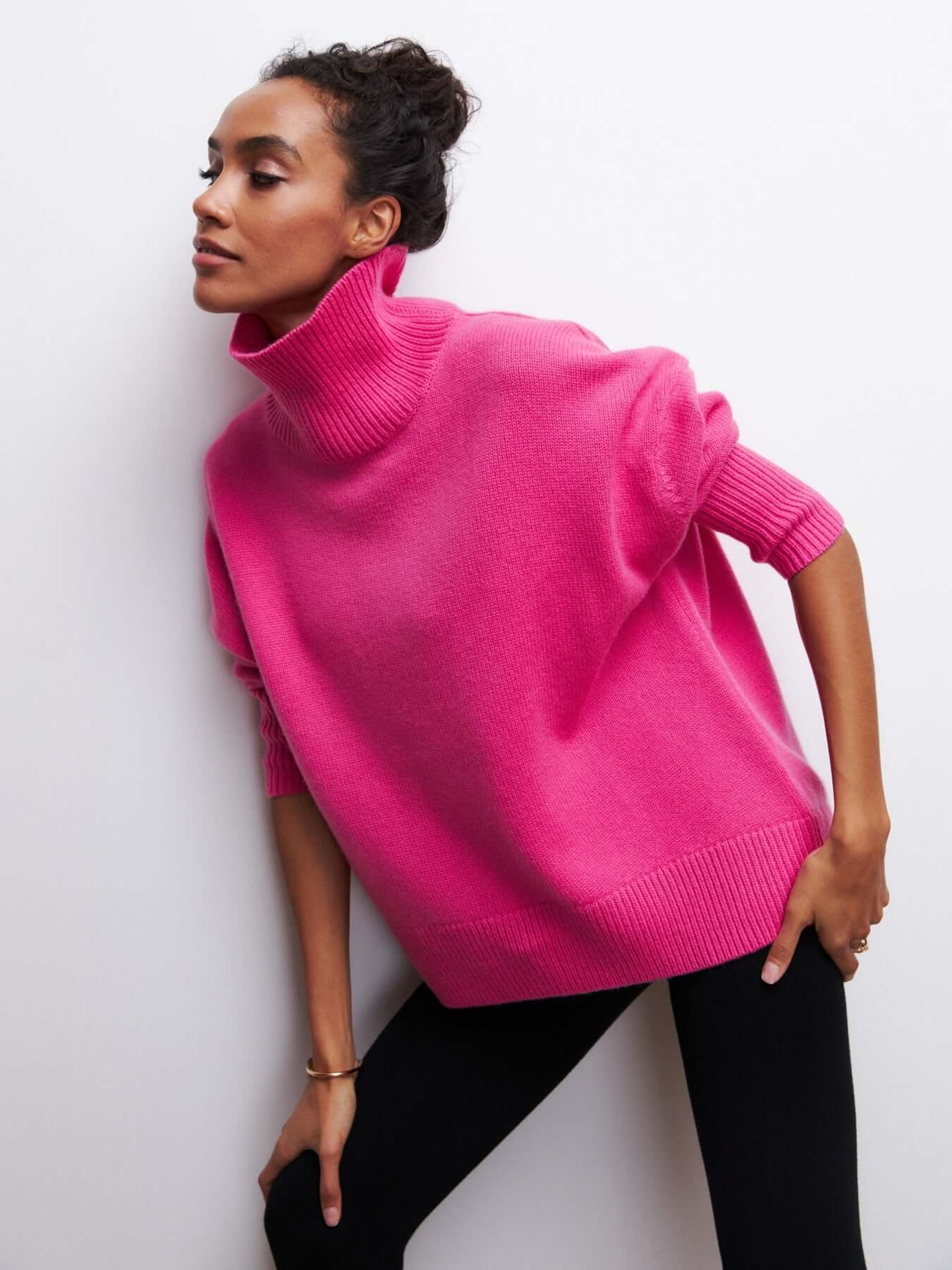 Pull à col roulé oversize femme