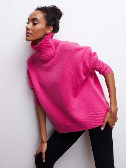 Pull à col roulé oversize femme
