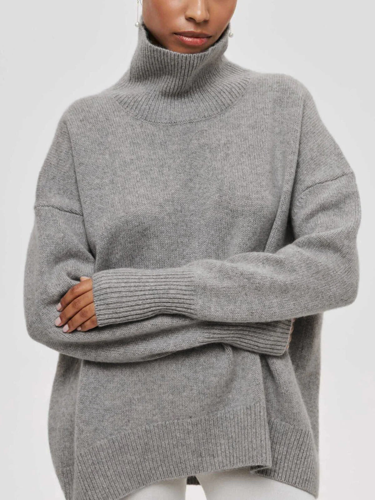 Pull à col roulé oversize pour femme
