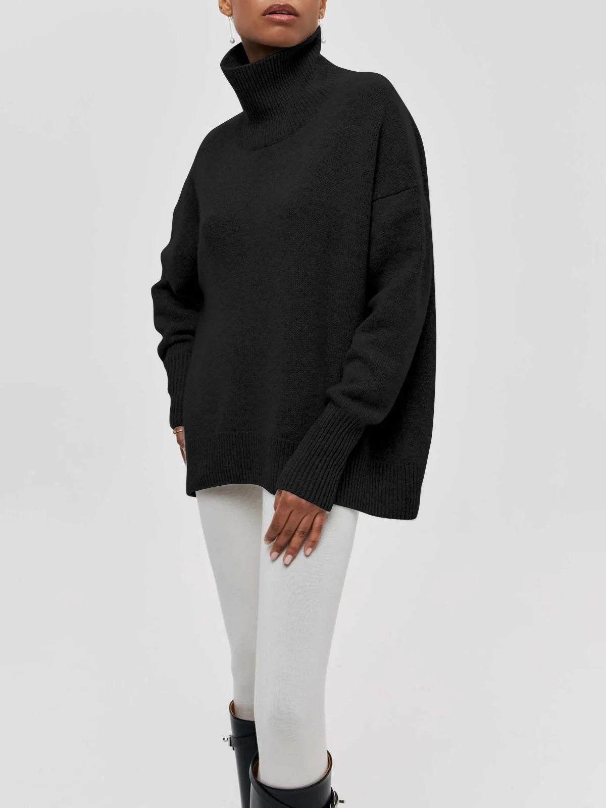 Pull à col roulé oversize pour femme