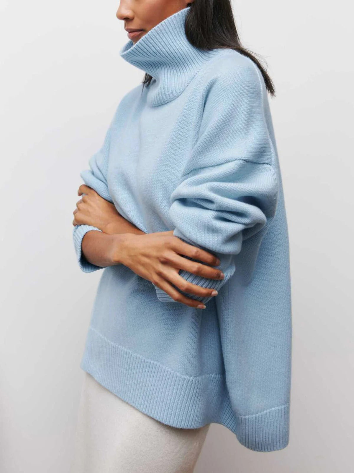 Pull à col roulé oversize pour femme