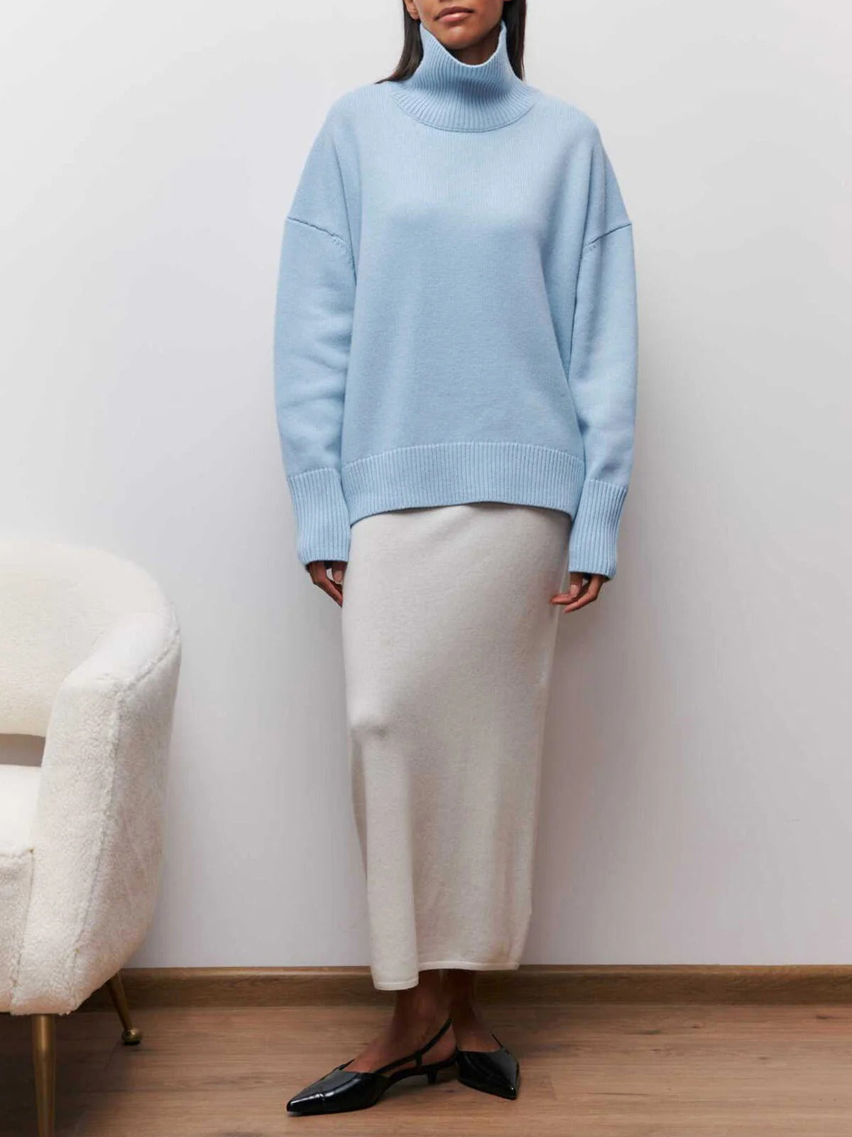 Pull à col roulé oversize pour femme