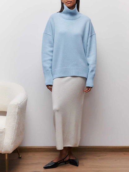 Pull à col roulé oversize pour femme