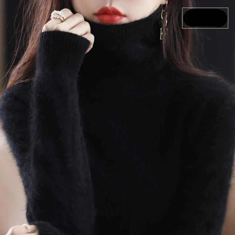 Pull à col roulé pour femme en pur cachemire 100 % pour temps froid