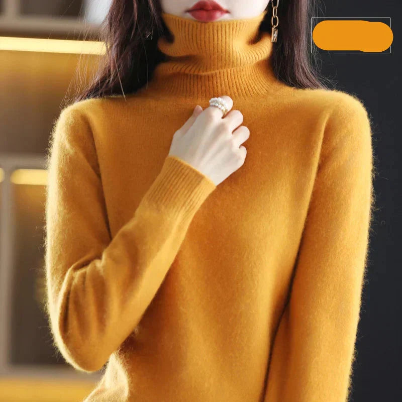 Pull à col roulé pour femme en pur cachemire 100 % pour temps froid