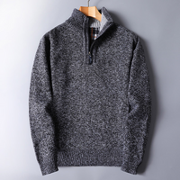 Pull à col zippé 1/4 en maille côtelée pour homme