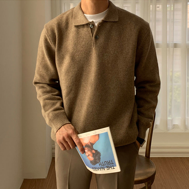 Pull boutonné homme
