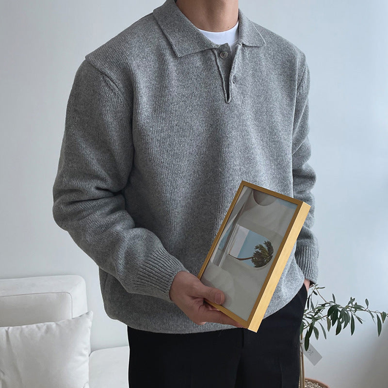 Pull boutonné homme