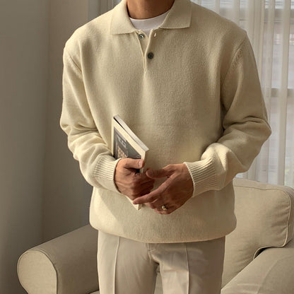 Pull boutonné homme