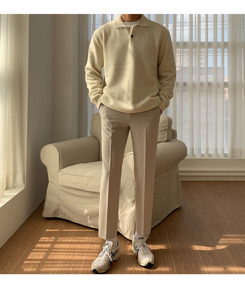 Pull boutonné homme