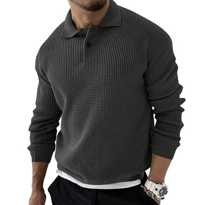 Pull col polo à boutons pour homme