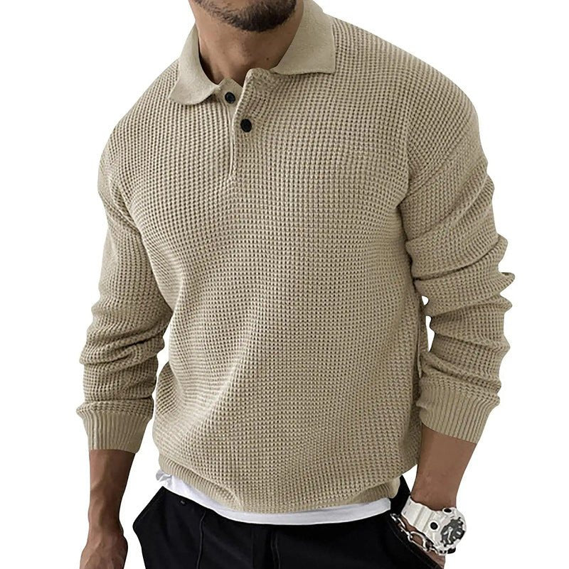 Pull col polo à boutons pour homme