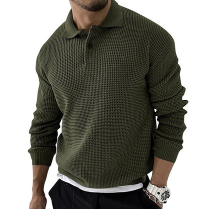 Pull col polo à boutons pour homme