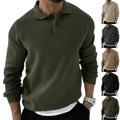 Pull col polo à boutons pour homme