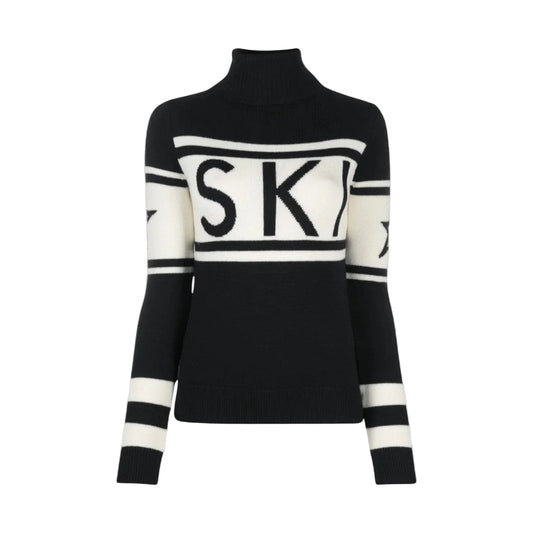 Pull col roulé femme à motif graphique moderne
