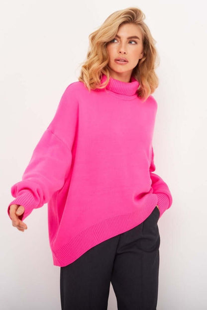 Pull col roulé oversize femme