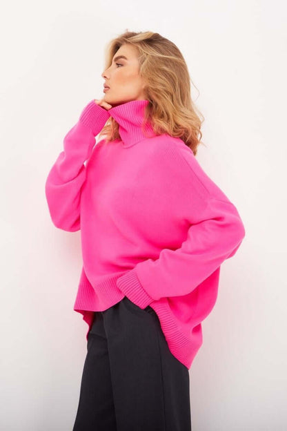 Pull col roulé oversize femme