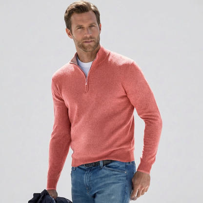 Pull col V zippé pour homme - idéal pour le printemps