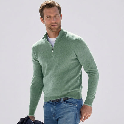 Pull col V zippé pour homme - idéal pour le printemps