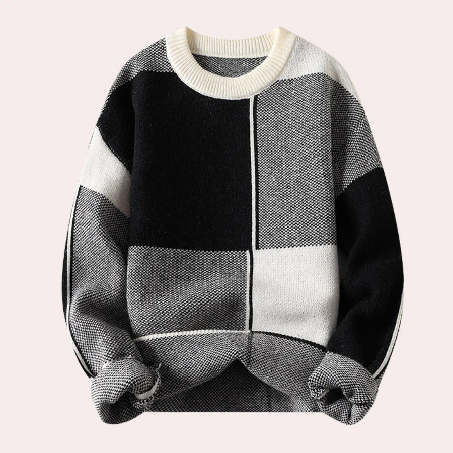 Pull color-block à col rond pour homme