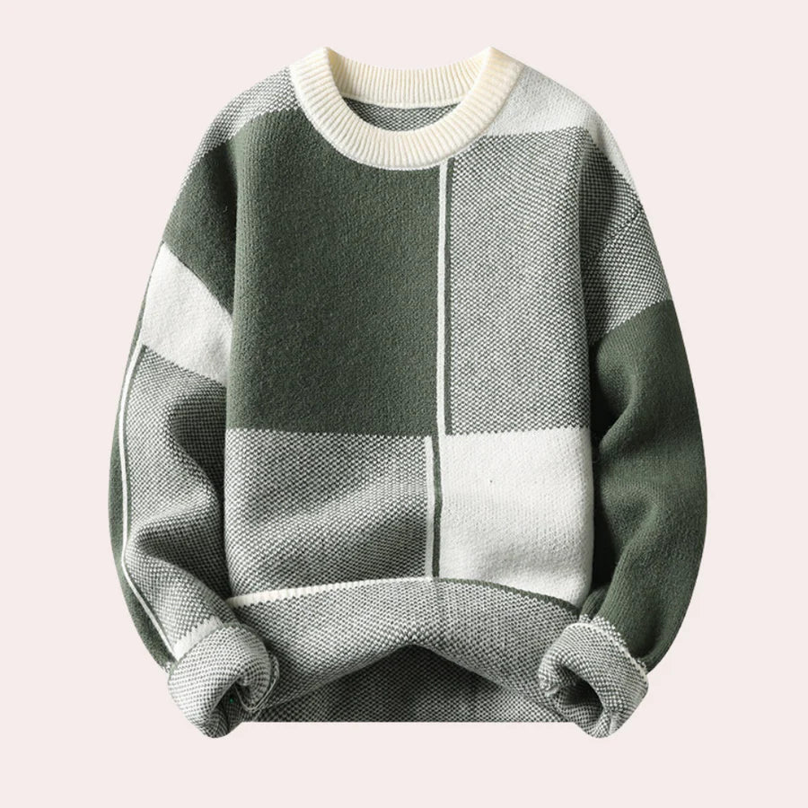 Pull color-block à col rond pour homme