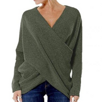 Pull croisé à col en V pour femme