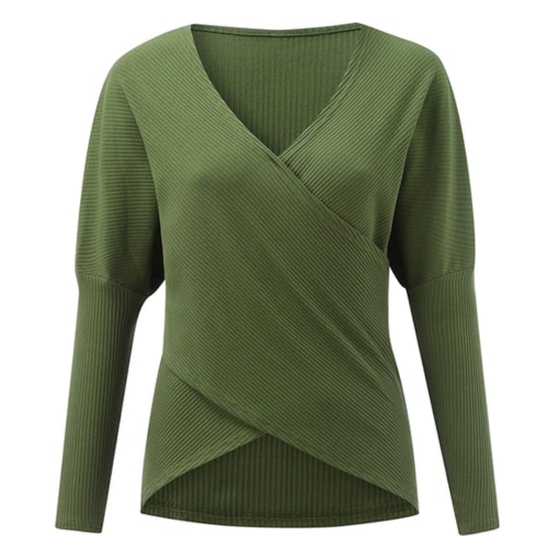 Pull croisé à col en V pour femme