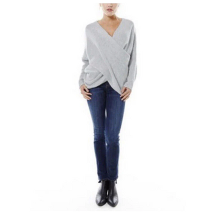 Pull croisé à col en V pour femme