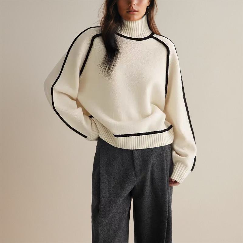 Pull d’hiver à col roulé pour femme