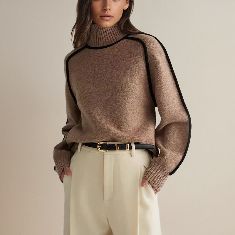 Pull d’hiver à col roulé pour femme