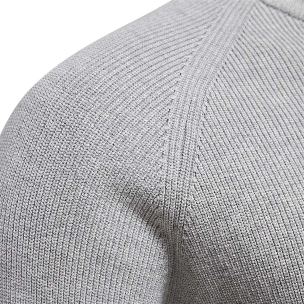 Pull décontracté pour homme à col montant zippé
