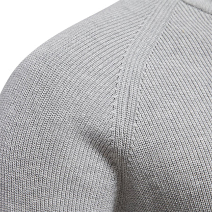 Pull décontracté pour homme à col montant zippé