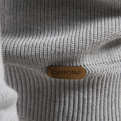 Pull décontracté pour homme à col montant zippé