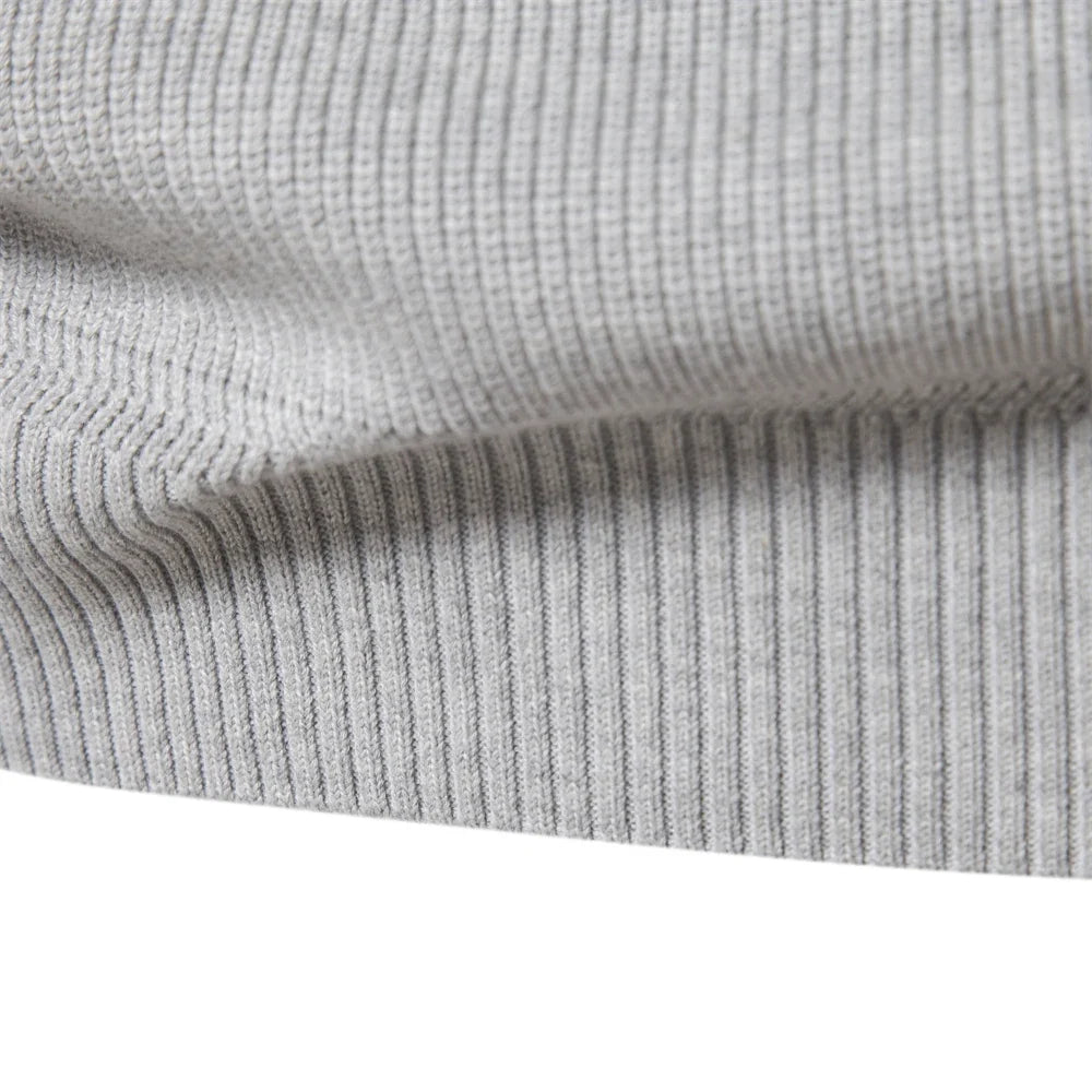 Pull décontracté pour homme à col montant zippé