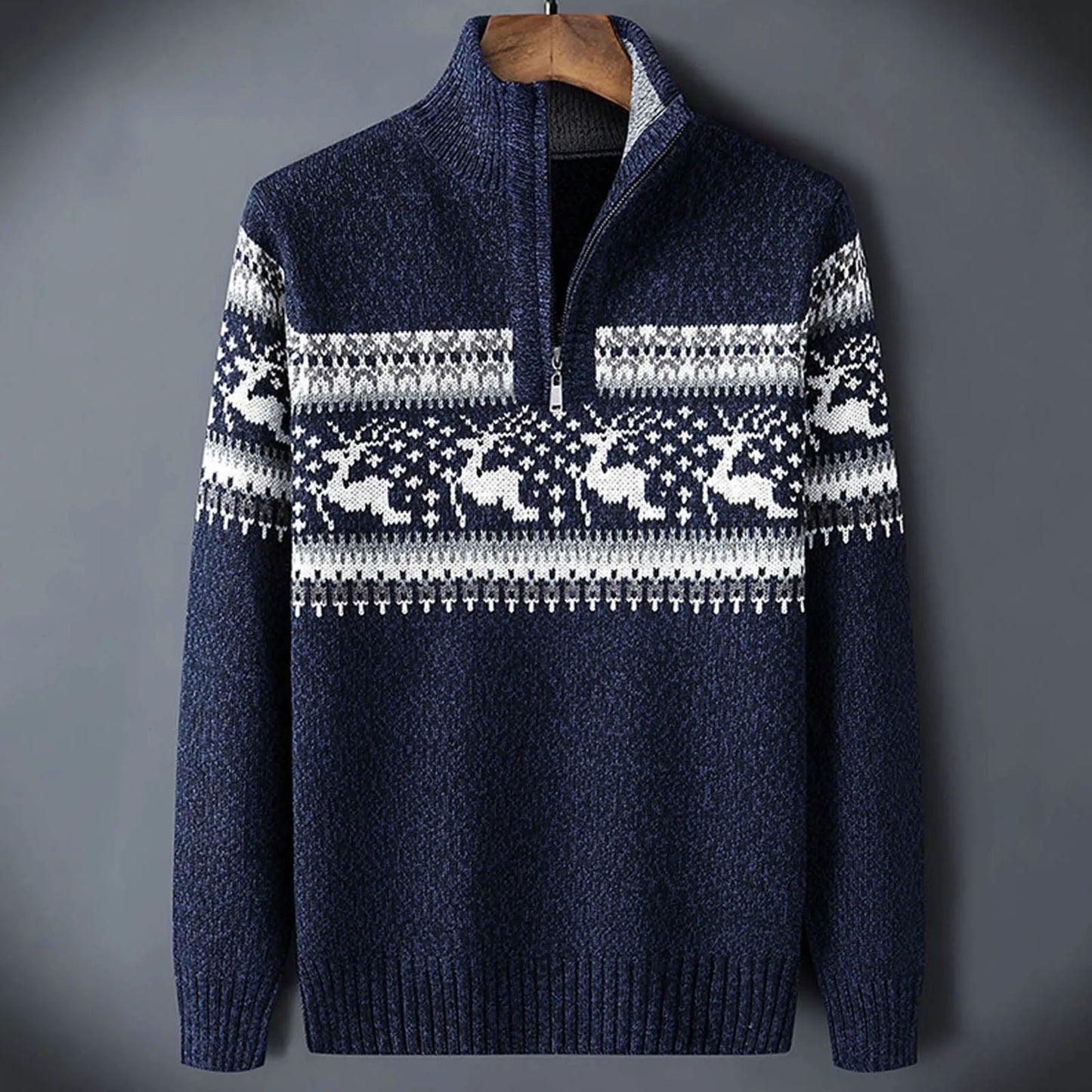 Pull demi-zip Fair Isle pour homme