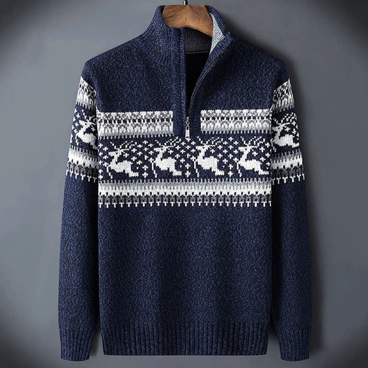 Pull demi-zip Fair Isle pour homme