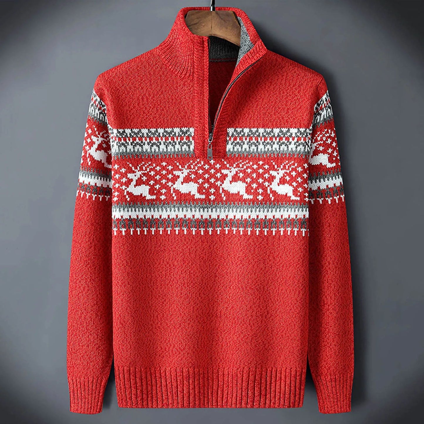Pull demi-zip Fair Isle pour homme