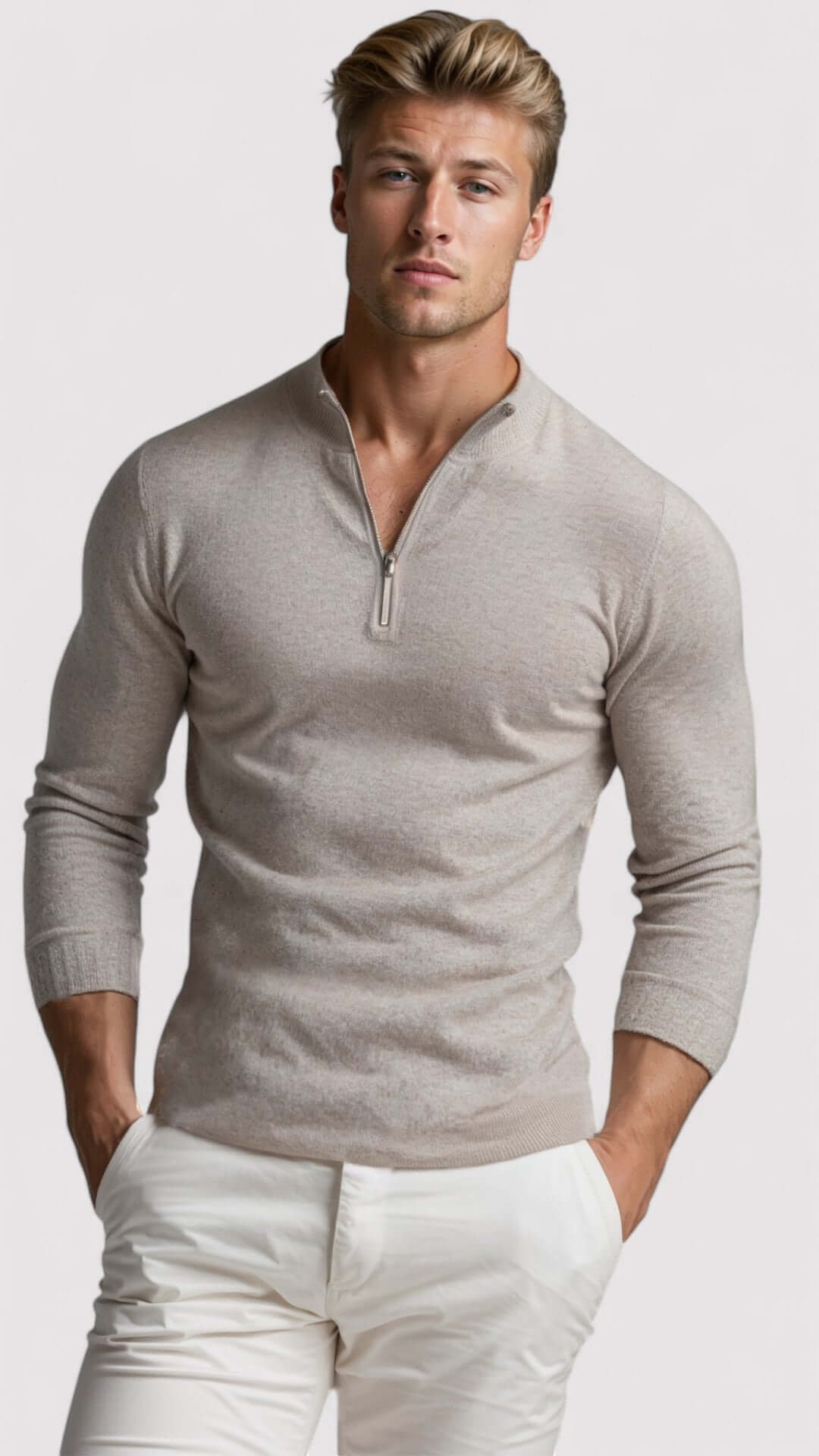 Pull demi-zip homme