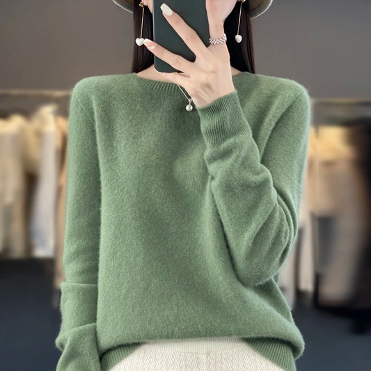 Pull en cachemire femme, col rond élégant, doux et confortable