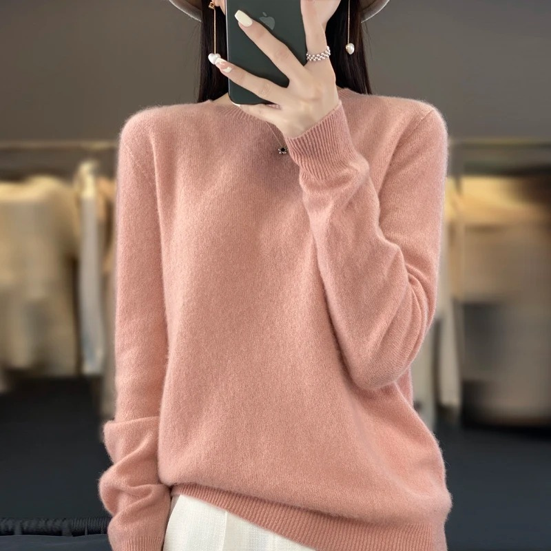 Pull en cachemire femme, col rond élégant, doux et confortable