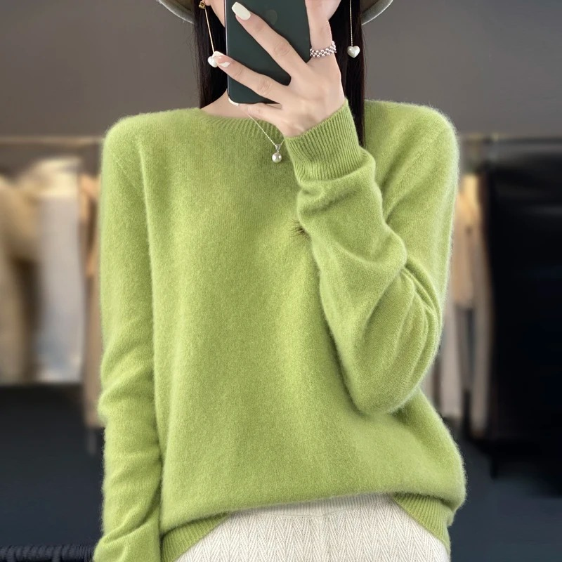 Pull en cachemire femme, col rond élégant, doux et confortable