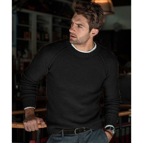 Pull en maille à col rond pour homme