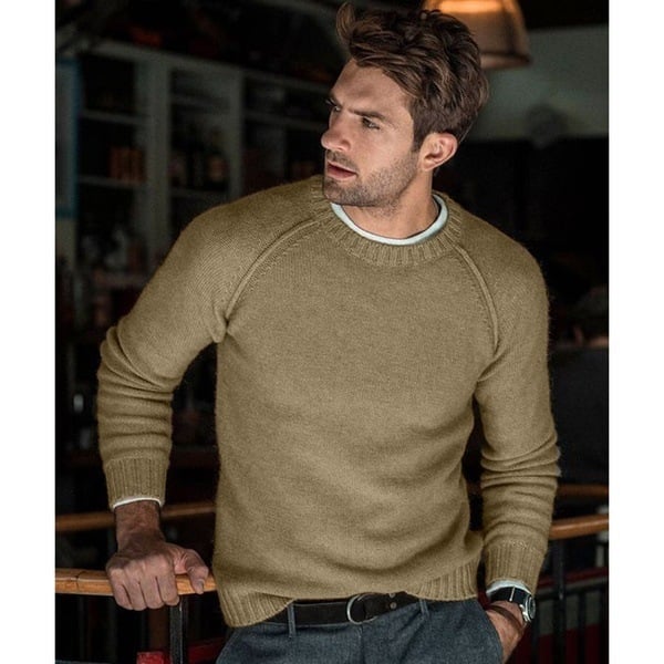 Pull en maille à col rond pour homme