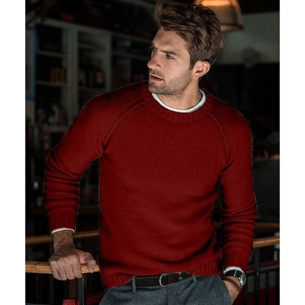 Pull en maille à col rond pour homme