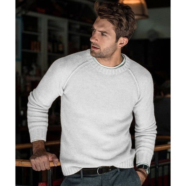Pull en maille à col rond pour homme