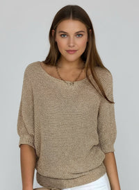 Pull en maille à manches courtes pour femme
