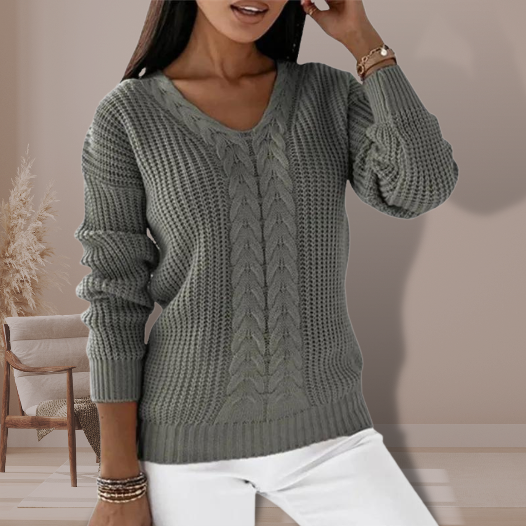 Pull en maille plate pour femme - idéal pour l’automne