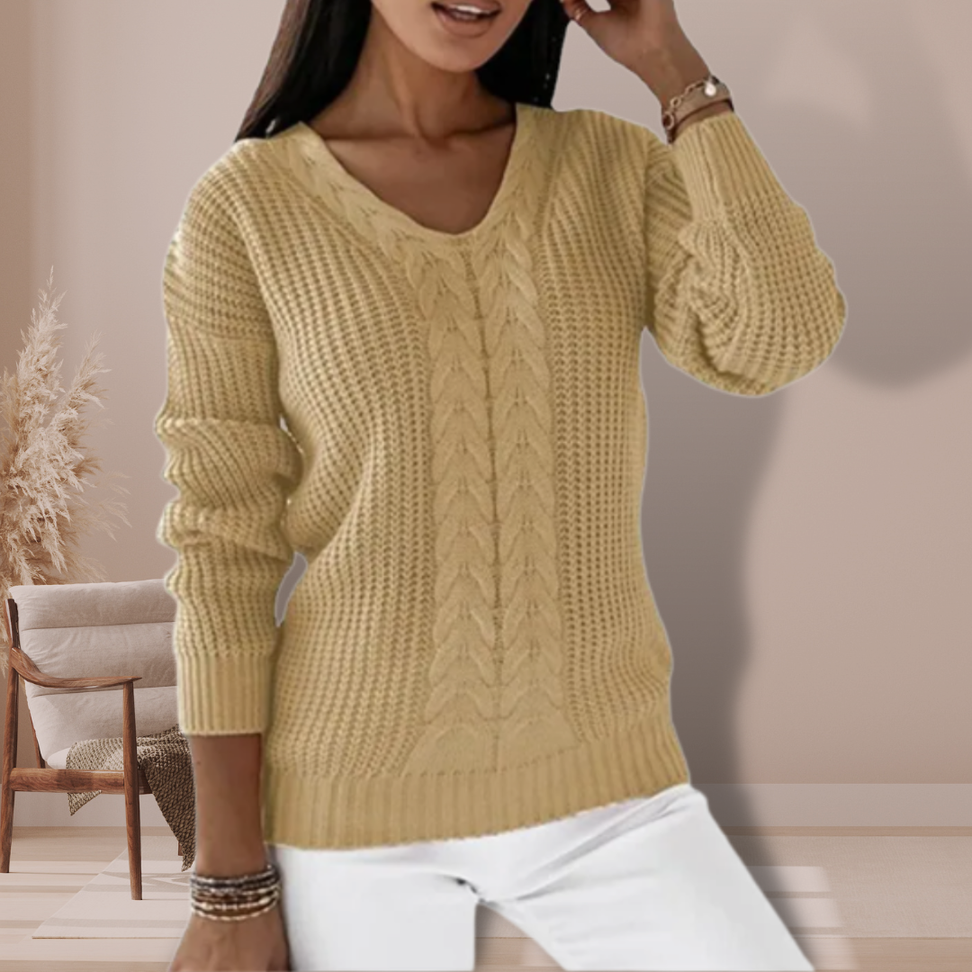 Pull en maille plate pour femme - idéal pour l’automne