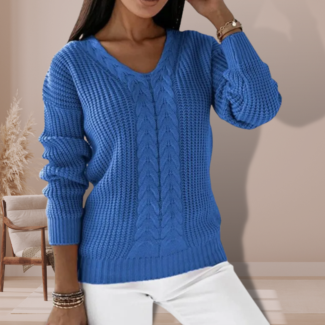 Pull en maille plate pour femme - idéal pour l’automne
