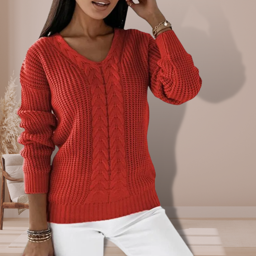 Pull en maille plate pour femme - idéal pour l’automne